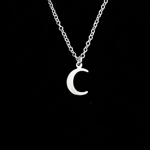 STERLING SILVER MINI MOON NECKLACE