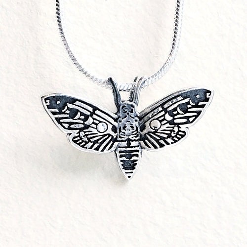 STERLING SILVER LUNA DEATH MOTH NECKLACE