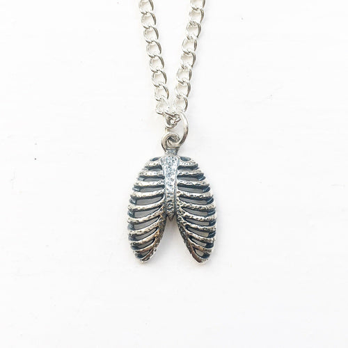 STERLING SILVER RIBCAGE NECKLACE