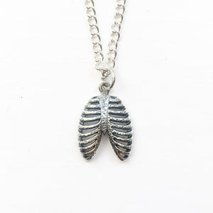 STERLING SILVER RIBCAGE NECKLACE