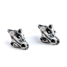 Load image into Gallery viewer, STERLING SILVER CAT SKULL EARRINGS