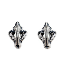 Load image into Gallery viewer, STERLING SILVER CAT SKULL EARRINGS