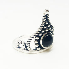 Load image into Gallery viewer, OLIVIA STERLING SILVER DOTTED BLACK ONYX RING