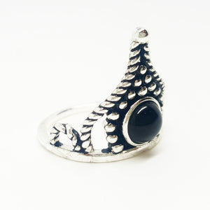 OLIVIA STERLING SILVER DOTTED BLACK ONYX RING