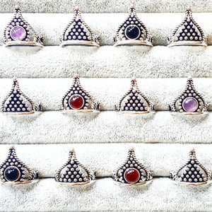 AVA STERLING SILVER DOTTED RING