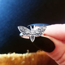 Load image into Gallery viewer, STERLING SILVER LUNAR DEATH MOTH RING