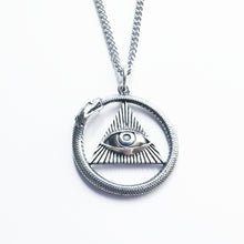 Load image into Gallery viewer, STERLING SILVER ALL SEEING EYE OUROBOROS NECKLACE
