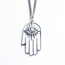 Load image into Gallery viewer, STERLING SILVER EVIL EYE HAMSA NECKLACE