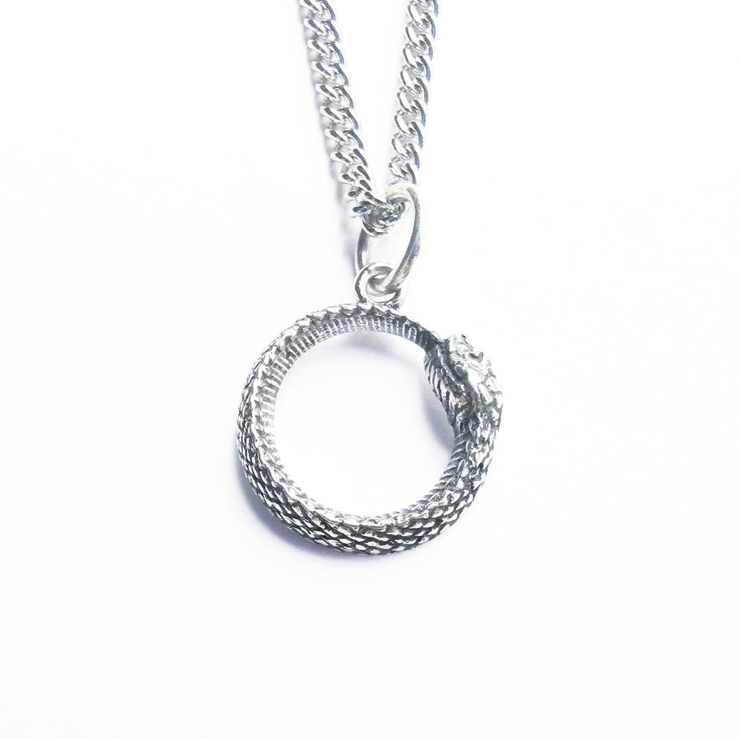 STERLING SILVER MINI OUROBOROS NECKLACE