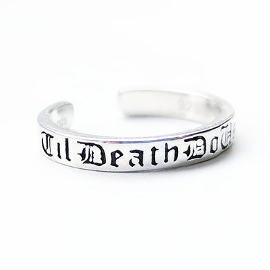 STERLING SILVER 'TIL DEATH DO US PART RING'