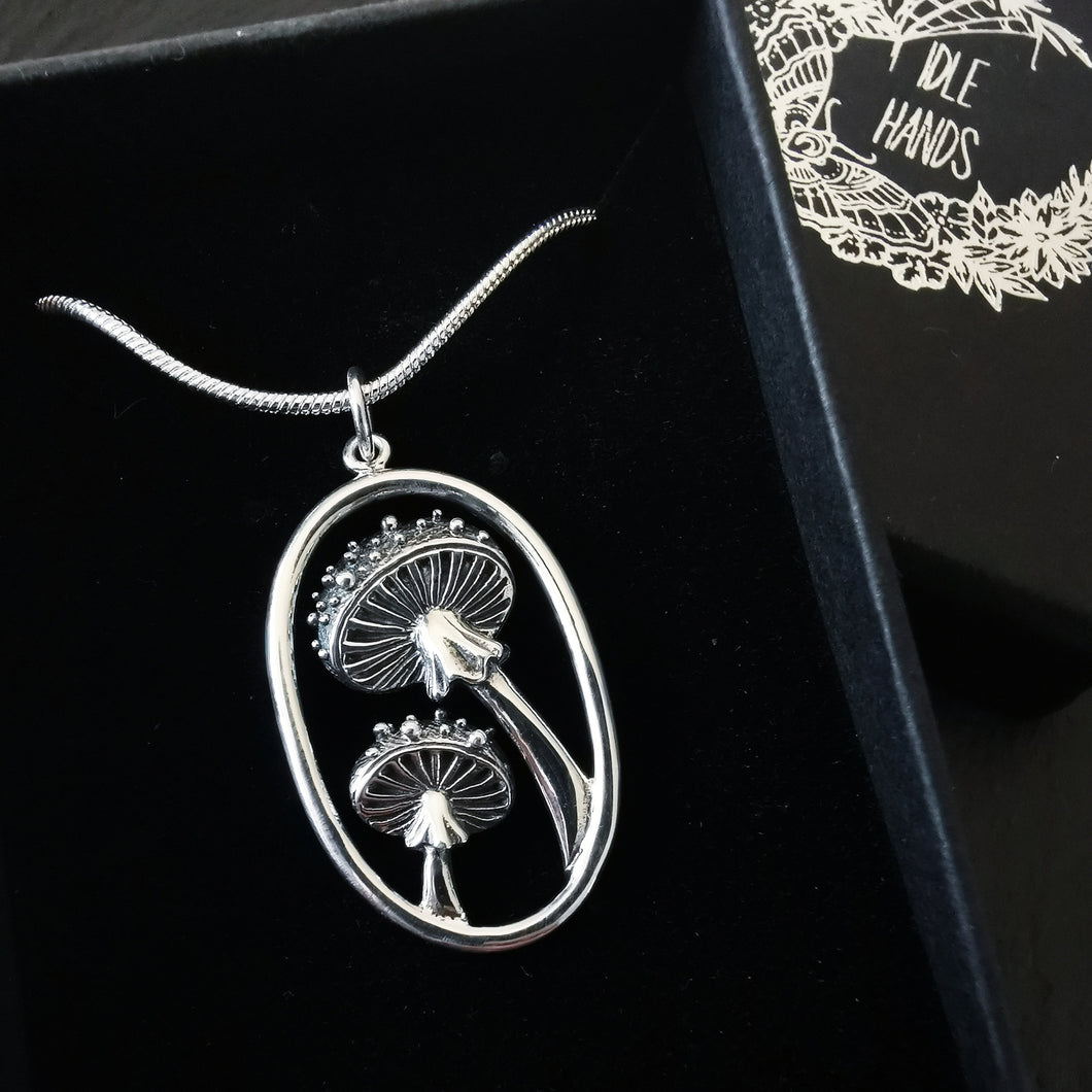 STERLING SILVER MUSHROOM NECKLACE