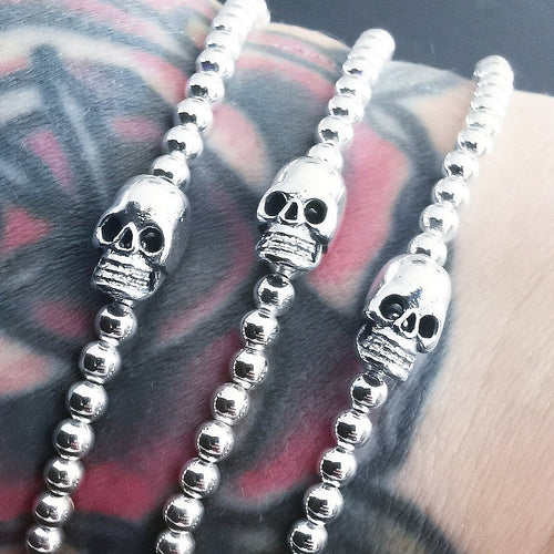 STERLING SILVER LITTLE SKULL BRACELET