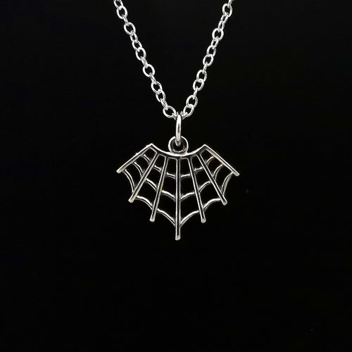 STERLING SILVER SPIDER WEB NECKLACE