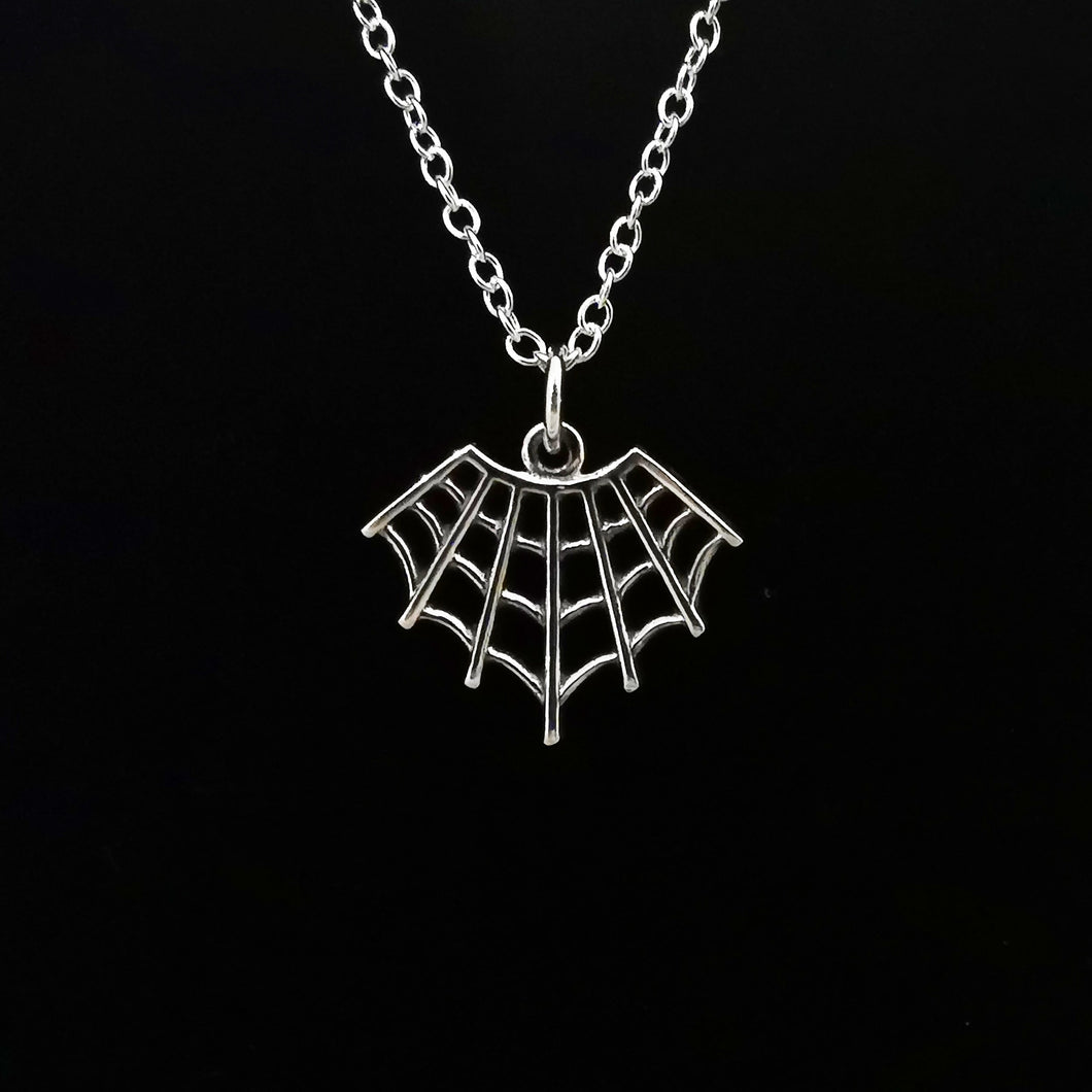 STERLING SILVER SPIDER WEB NECKLACE