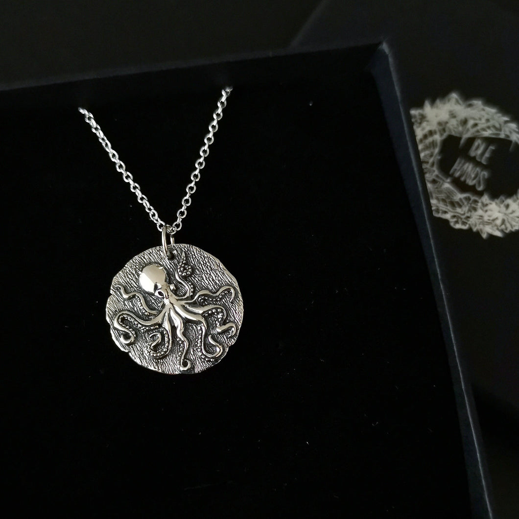 STERLING SILVER OCTOPUS NECKLACE