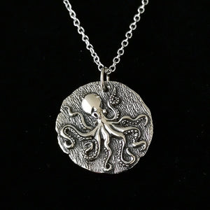 STERLING SILVER OCTOPUS NECKLACE