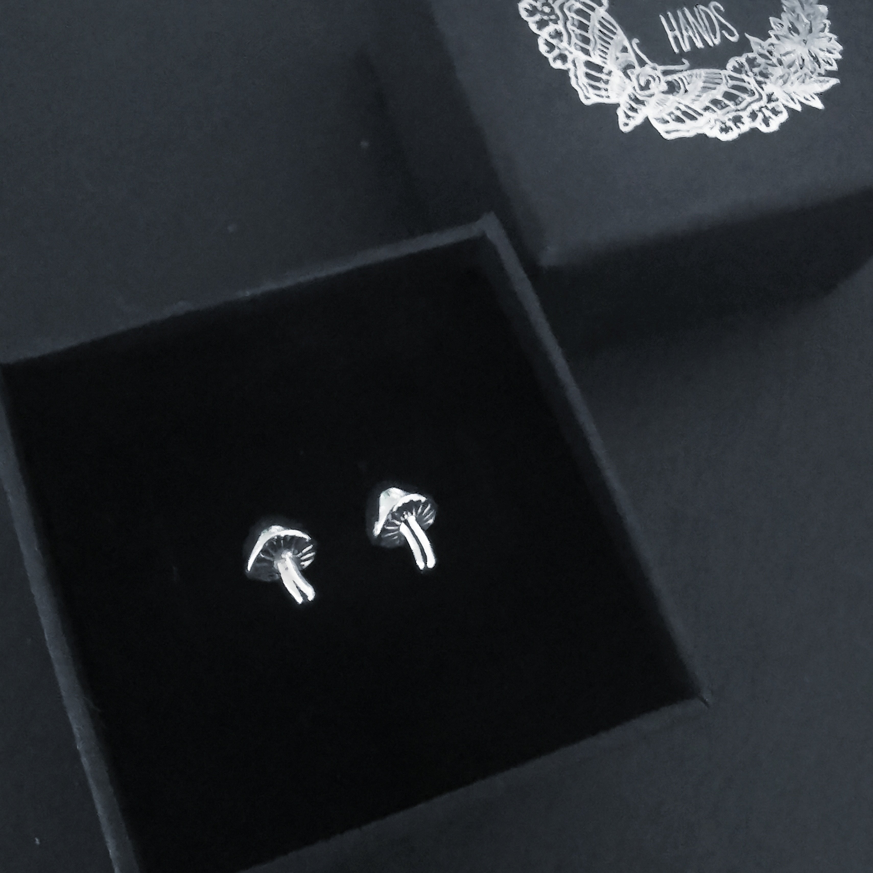 Sterling silver mushroom earrings deals