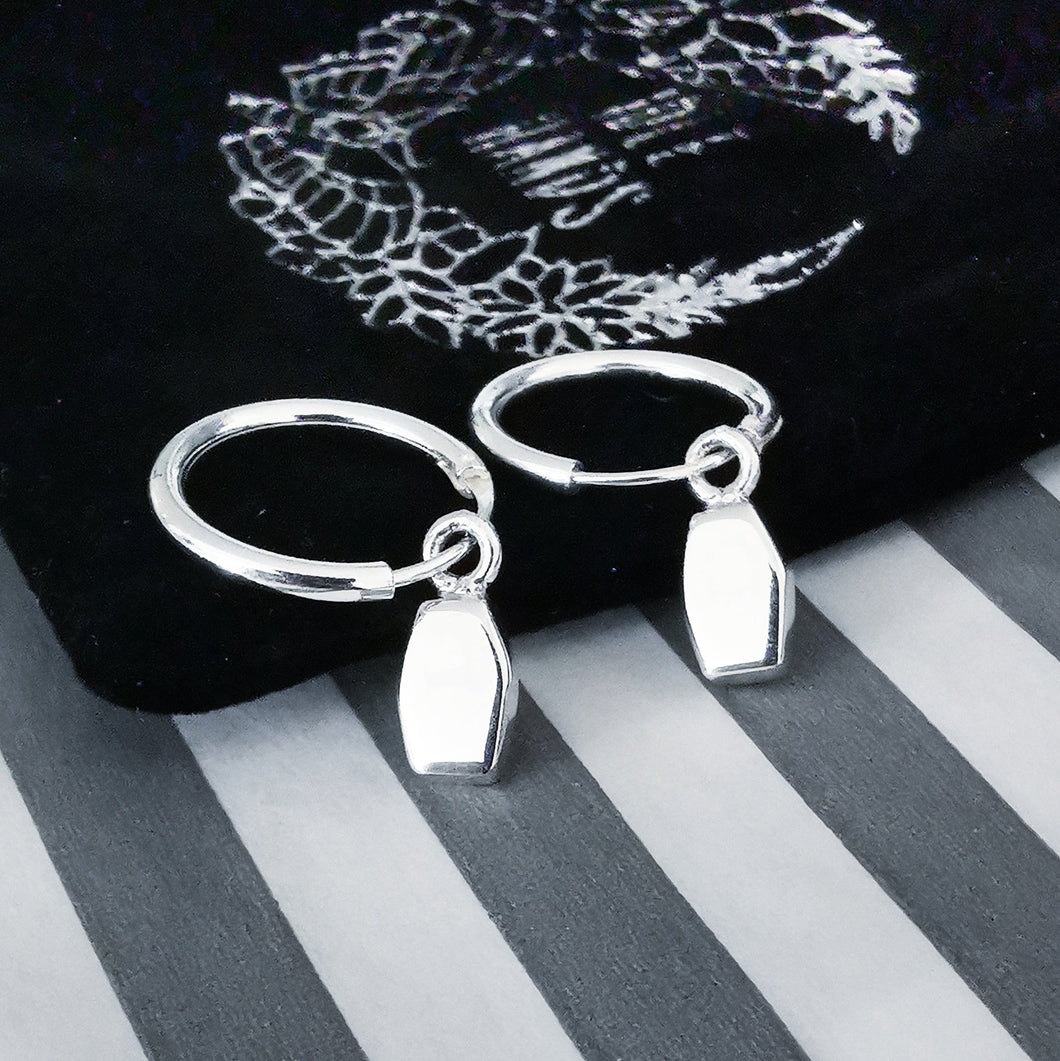 STERLING SILVER CASKET HOOPS