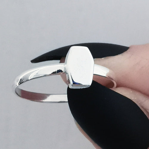 STERLING SILVER CASKET RING