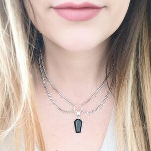 BLACK ONYX CASKET NECKLACE