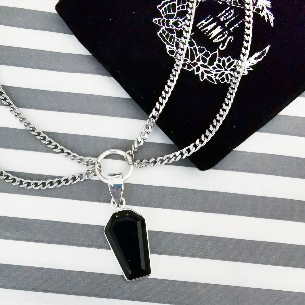 BLACK ONYX CASKET NECKLACE