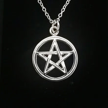 Load image into Gallery viewer, STERLING SILVER PENTAGRAM NECKLACE