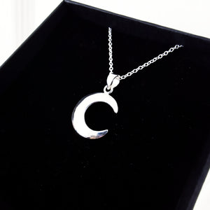 STERLING SILVER CRESCENT MOON NECKLACE