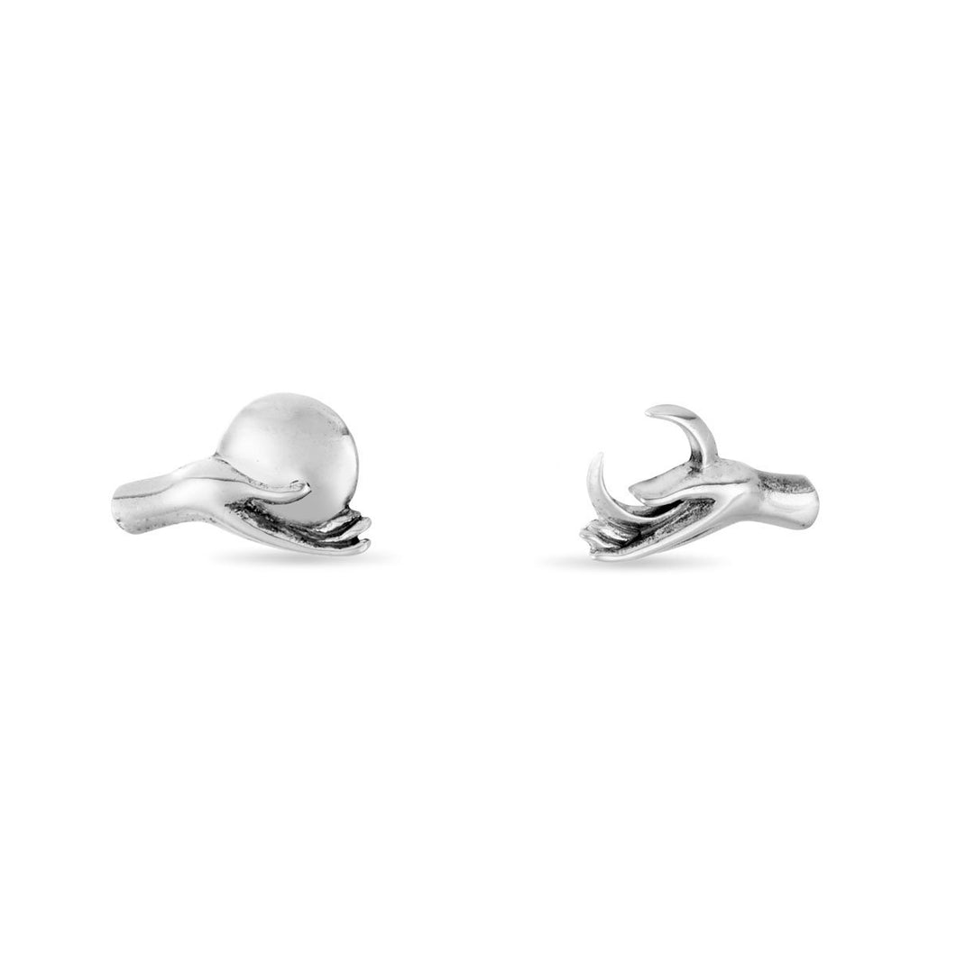 STERLING SILVER LUNAR OFFERING STUD EARRINGS