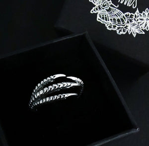 STERLING SILVER BIRD CLAW RING