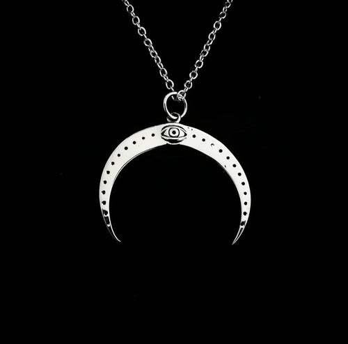 STERLING SILVER ALL SEEING MOON NECKLACE