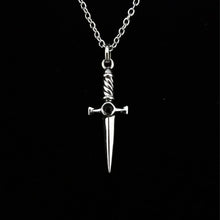 Load image into Gallery viewer, STERLING SILVER BLACK ONYX DAGGER NECKLACE