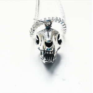 STERLING SILVER CAT SKULL NECKLACE