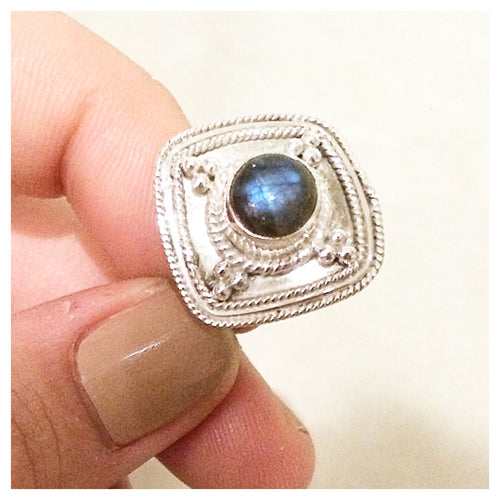 STERLING SILVER LABRADORITE AUBREY RING