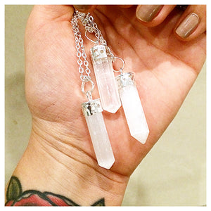 SELENITE CRYSTAL POINT NECKLACE