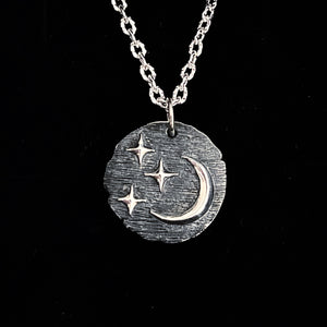 STERLING SILVER MY MOON AND STARS NECKLACE