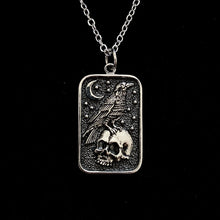 Load image into Gallery viewer, STERLING SILVER CROW AND SKULL NECKLACE