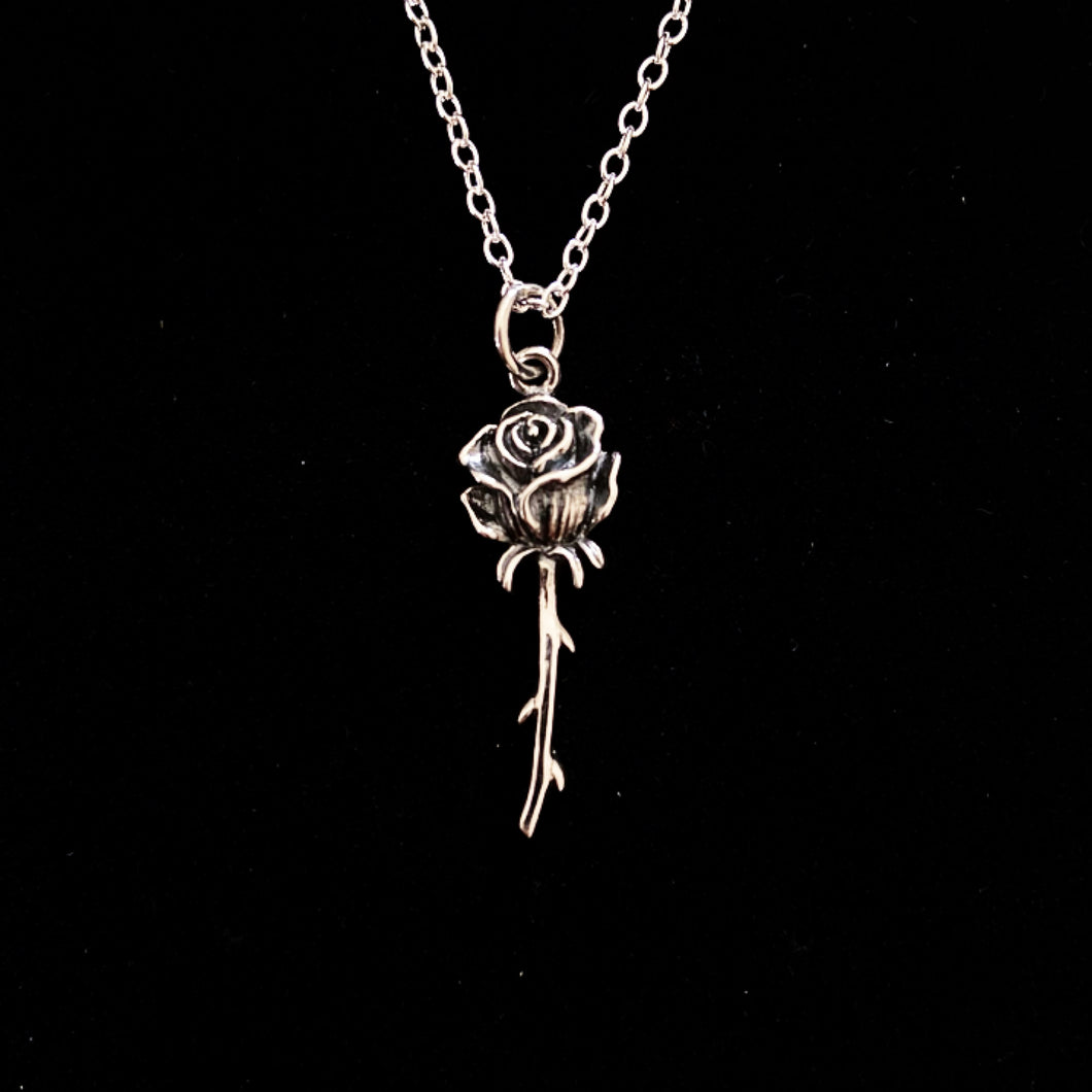 STERLING SILVER ROSE NECKLACE