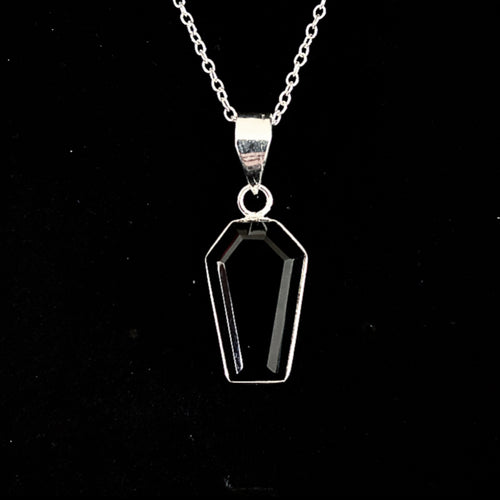BLACK ONYX COFFIN NECKLACE
