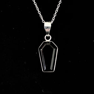 BLACK ONYX COFFIN NECKLACE
