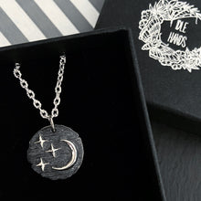 Load image into Gallery viewer, STERLING SILVER MY MOON AND STARS NECKLACE